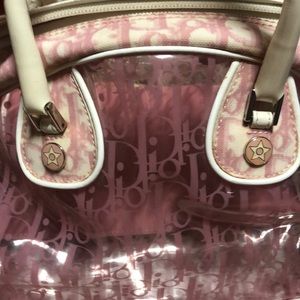 Dior clear vinyl and pink bowling bag 🔥